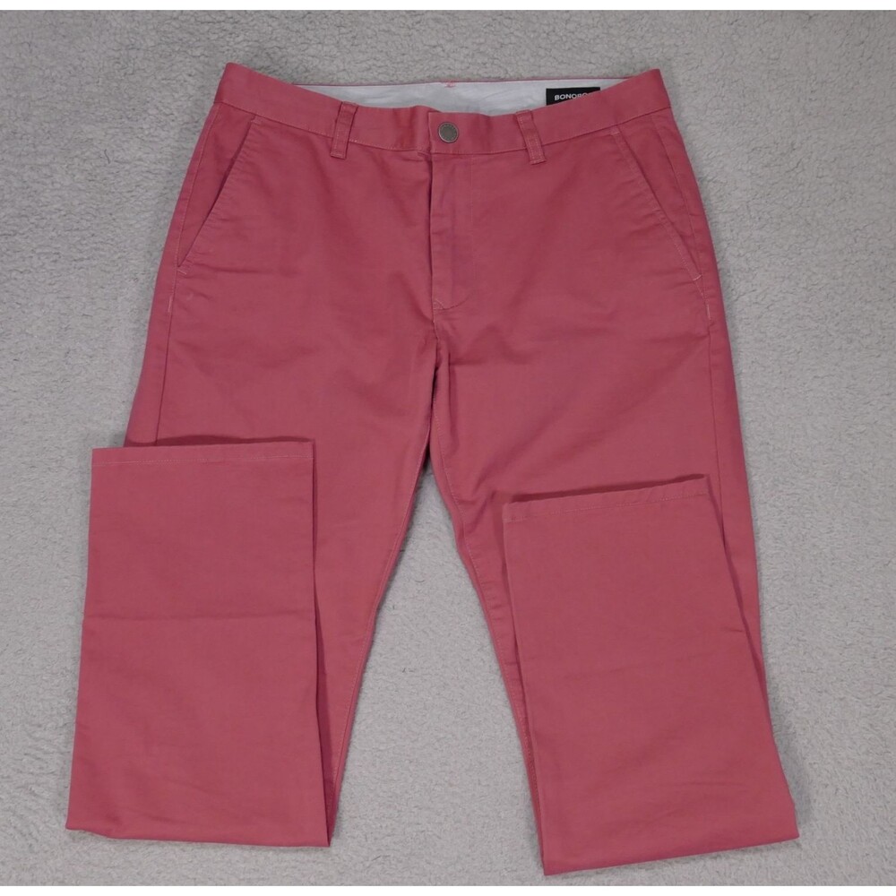Bonobos Pant Mens 32x30 Tailored Fit Chino Cotton Salmon
